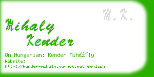 mihaly kender business card